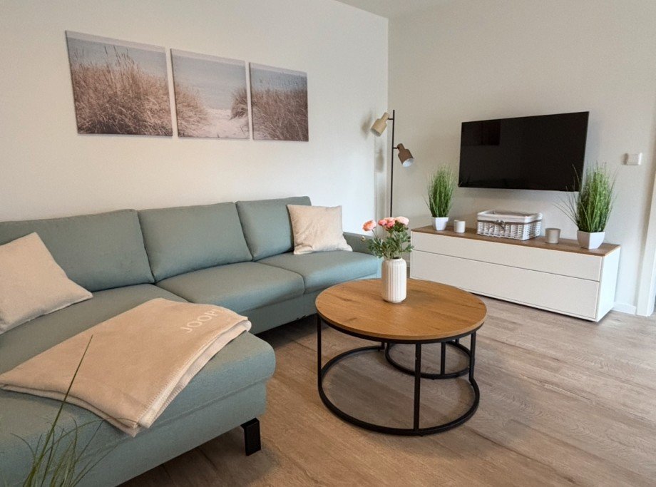 Wohnbereich mit Schlafcouch Erdgeschosswohnung Butjadingen