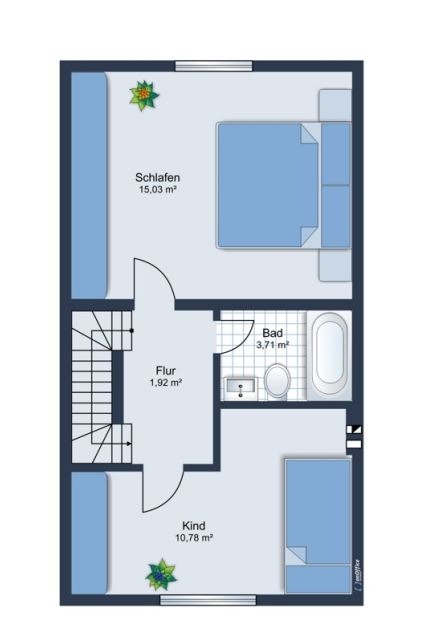 Grundriss_OG Reihenhaus Norderstedt